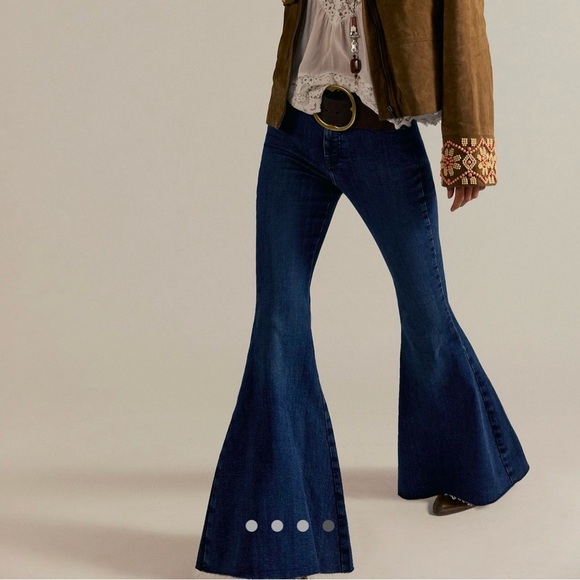 Free People Denim - Free People We The Free CRVY Stretch High-Rise Lace-Up Flare Jeans Women’s Sz 27